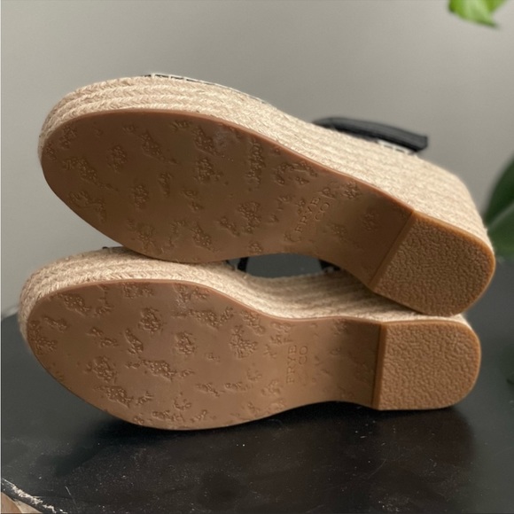Frye & Co Amber Espadrille Wedge Platform Sandals Wedge Ankle Strap Black - Picture 9 of 11